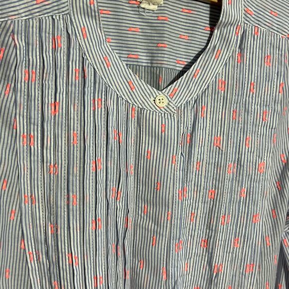 GAP Maternity Blue Striped Coral Dot Henley Top Size XS - Picture 5 of 7